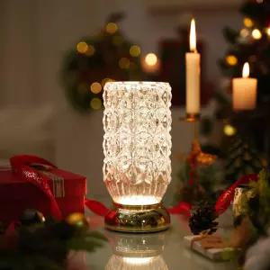 펌프선 크리스탈 꽃병 희미한 무선 테이블 램프 가정 장식용 충전식 조명 침실 거실