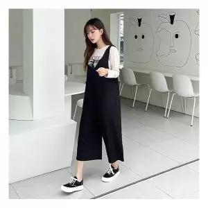 토마토팩토리 마치 점프수트 와이드 멜빵바지