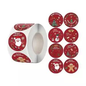 [싸더라] 크리스마스 롤 스티커 라벨 스티커 8종 1롤 500장 선물 포장 장식 데코 카드