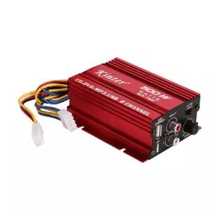 호환 KINTER 차량용 오디오 앰프 12V 케이블 전선가리개 2 채널 스테레오 앰프 서브 우퍼 USB 포트 Mp3