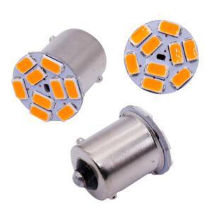 10PCS 12V/24V 1156 P21W BA15S LED 5630 9Smd 전구 자동차 측면 표시 등 방향 지시등 호박색