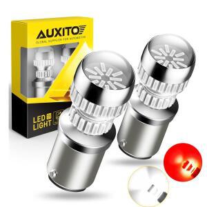 AUXITO-2x1157 LED 레드 캔버스 BAY15D P21/5W 1156 BA15S 7506 전구 브라이트 화이트 자동차 브레이크 라
