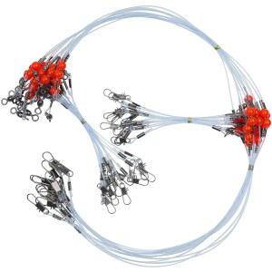 낚시 리더 솔트워터 낚시 리그와 스위블이 있는 낚시 와이어 리더, 고강도 낚시 리더 라인 리그 하단 리그 나일론 스틸 바다 서핑 낚시 리그, 1암 2암 태클