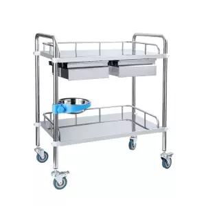 수술실 트롤리 웨건 미용실 추가 서랍 트레이 단일 선반 스텐 원목 이동식 E