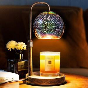 타이머가 장착된 글로센트 캔들 워머 램프, 3D 유리 글로브, 앤티크 베이스, 향이 나는 병 캔들을 위한 디밍 높이 조절 가능한 왁스 멜터, 2-8H 자동 꺼짐, 여성을 크리스마스 생일 선물, 홈 데코 선물