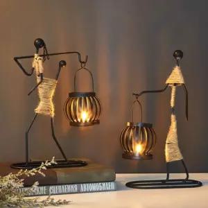 메탈 도금 인형 촛대 캔들홀더 고급 인테리어 장식