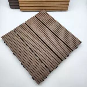 베란다 바닥 데크 타일 우드 조립식 초코 브라운