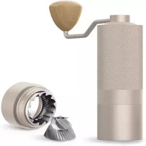 MAVO 수동 커피 그라인더 마법사 핸드 CNC 스테인리스 스틸 펜타곤 원뿔형 버 포함 용량 25g 조절 가능한