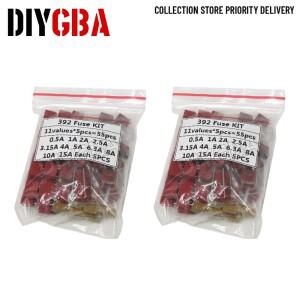 55개/세트 사각 플라스틱 퓨즈 모음 키트 392 0.5A 1A 2A 3.15A 4A 5A 6.3A 8A 250V 슬로우 블로우 튜브 세