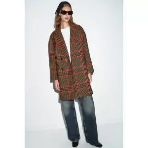 [ZARA] 자라 오버사이즈 체크 코트 - 멀티컬러 3260525