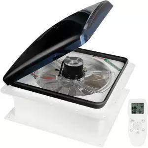 OUTPRIZE 업그레이드된 리모컨 RV 루프 통풍 팬 레인 센서가 장착된 12V DC 14인치 조용한 10단 리버서블