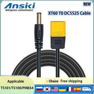 XT60 남성 총알 커넥터-남성 DC DC5525 전원 케이블 TS101 PINE64 전자 납땜 인두 용 5.5x2.5mm 어댑터