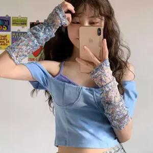 여자 여름 시스루 팔 토시 플라워 나염 햇빛 차단 cdz6+6MDD