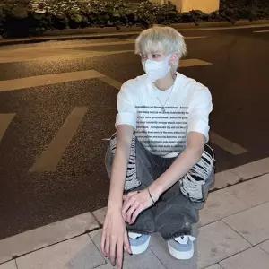 남자 반팔티 스트리트 레터링 티 반팔 셔츠 라운드넥 하이 프린트 5부 admr1