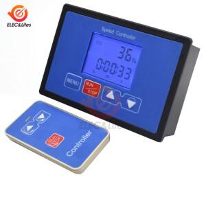 PWM DC 모터 속도 컨트롤러 타이밍 원격 제어 LCD 스마트 디지털 디스플레이 0 ~ 100% 타코미터 조절 가능
