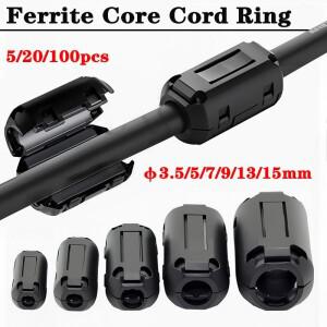 10Pcs 조정 가능 토로 이달 코어 페라이트 비드 클립 3.5/5/7/9/13/15mm EMI RFI 보호 케이블 클램프 소음