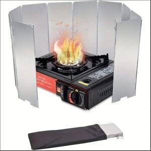 8 플레이트/10 플레이트 알루미늄 합금 스토브 윈드 스크린, 초경량 접이식 스토브 윈드 스크린, 야외 캠핑, 피크닉에