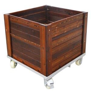 야외 정원 베란다용 방부목 식물 화분 이동식 채소 카바이드 재배함 대형 소재 꽃상자 가드닝 직사각형 우수한 나무 달린 내구성 용품 목재 바퀴