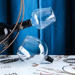 와인 병 유리 토퍼는 병직접 마시고 크리스탈 투명 샷 컵 코르크가 있는 디켄터