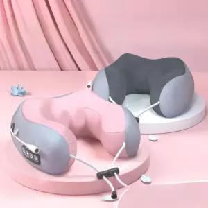 충전식 목 안마기 온열 진동 목배게 휴대용 마사지기 쿠션 지압 여행 장거리