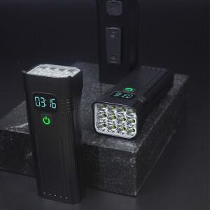10000mAh 자전거 라이트 USB LED 충전식 세트 산악 사이클 전면 12 * 헤드 램프 손전등