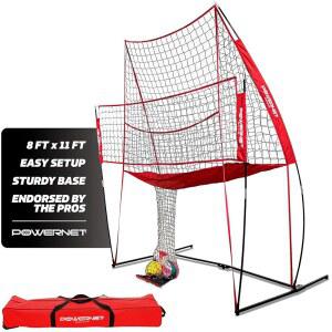 뒷마당 게임 및 연습용 파워넷 배구 네트, 볼 리턴 기능이 있는 휴대용 리바운더 서브, 패스 타격 훈련용 실내 실외 훈련 장비(스파이크 트레이너)