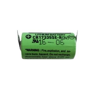 산요 CR17335SE(3V) CR17335 2/3A 3V PLC 산업용 리튬 배터리 핀 레그 포함 녹색 케이스