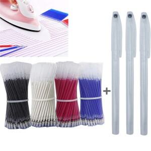 Haile 100/300pcs 열 지울 수있는 펜 패치 워크 직물 고온 사라지는 패브릭 마커 PU 가죽 바느질 도구