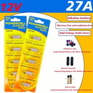 10-30PCS 12V A27 알카라인 배터리 G27A MN27 L828 VR27과 호환 문벨 리모컨 자동차 키 MP3 워크맨용