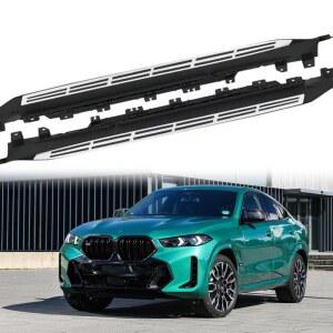 BMW X6 G06 2020 2021년 2021년 2022년 2023년 2024년 2025년 사이드 스텝 러닝 보드 호환 실버 너프 바에 적합한 2PCS