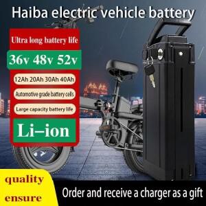 접이식 자전거 배터리 36V 48V 52V 저방전 20000mAh 18650 리튬 12Ah 60Ah 팩 전자차 교체용