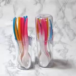 마리빙 빙수 요거트 다회용 아이스크림 12P 미니 스푼 숟가락 카페 3색칼라