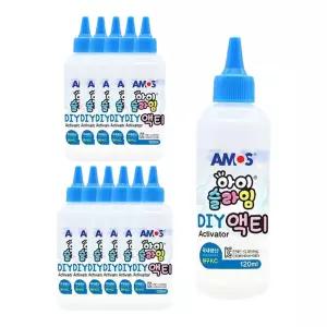 마리빙 문구점 액티베이터 수제 1세트 아이슬라임 아모스 만들기재료 12개 120ml