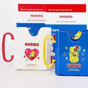 마리빙 하리보 두유팩 우유 케이스 사이즈조절컵 접이식 팩음료홀더 손잡이 2P 125ml