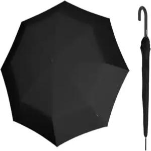 곡선 손잡이가 있는 Knirps T.760 스틱 자동 개방 레인 우산 - 방풍 여행용 지팡이 버튼 직경 107cm