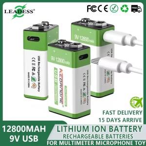 멀티 미터 마이크 장난감 리모컨 일렉트릭 기타용 리튬 이온 배터리 9V 충전식 12800mAh 1-20개