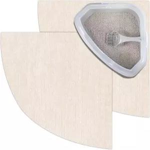 티니데야 2개 코너 고양이 깔때기 매트 29인치 세탁기용 리지드 디자인 선풍기 모양 흡수 (베이지 화이트)