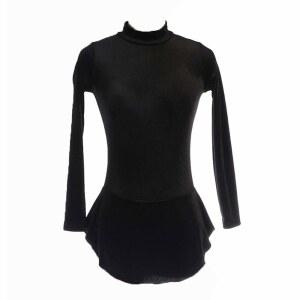 여자 아이스 스케이팅 드레스 솔리드 컬러 벨벳 핸드메이드 댄스 피규어 레오타드 퍼포먼스