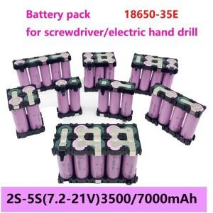 커스텀 배터리 팩 2S1P 3S2P ~ 18650-35E 용접 3500mAh/7000mAh 7.4V 25.2V