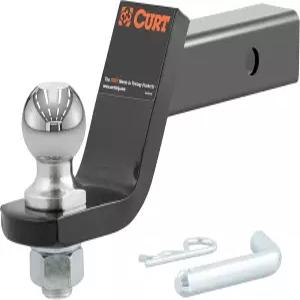 CURT 45056 트레일러 히치 마운트 2인치 볼 핀 장착 리시버 7 500파운드 4인치 드롭 글로스 블랙 파우더
