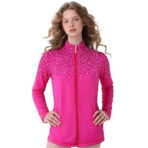 여자아이들을 위한 류후오 아이스 스케이팅 재킷 반짝이는 다이아몬드 수트 신축성 피겨 의상 핸드메이드 대회 공연