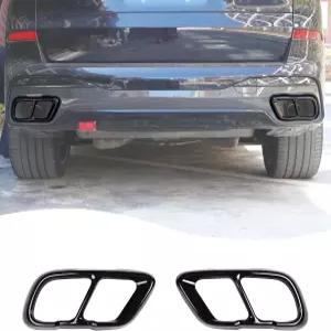 LLKUANG V8 룩 카 배기 머플러 커버 트림 BMW X5 G05 X6 G06 X7 2019-2024+ 스테인리스 스틸 테일 파이프