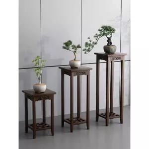 화분 받침대 대나무 빈티지 거실 다육 트레이 원목 인테리어