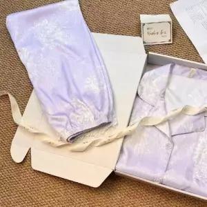 춘추 투피스 커플잠옷세트 프렌치 쿨링 파자마 레이스 긴팔 실내복 ible3