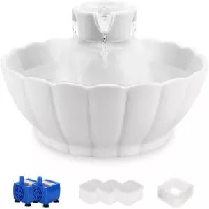 펫티 트리톤 세라믹 고양이 급수대 반려동물용 대형 정수기 2.1리터 / 2.2쿼트 필터 및 폼 교체용 흰색