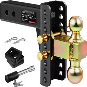 XPE 조절식 트레일러 히치 2.0인치 리시버 6인치 드롭/상승 2인치 및 2-5/16인치 트럭용 볼 18 000파운드