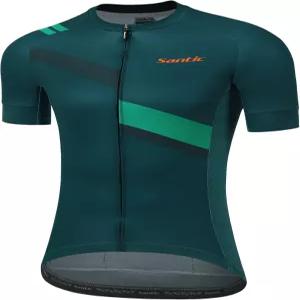 샌틱 남성 사이클링 저지 반바지 소매 탑 프로 로드 바이크 자전거 셔츠 풀 지퍼 UPF 50+ MTB 포켓 포함