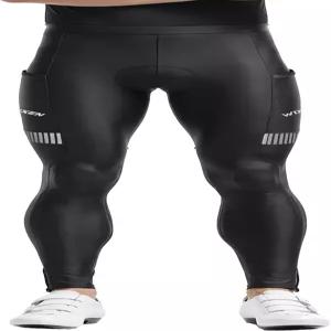 윅센 남성용 보온 사이클링 타이츠 - 겨울 플리스 안감 바이크 팬츠 포켓이 있는 추운 날씨 레깅스