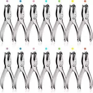 랜티스 24팩 1홀 펀치 1/4인치 싱글 홀 메탈 5매 용량 세트 학교로 돌아가기 인사말 카드 스크랩북 노트북