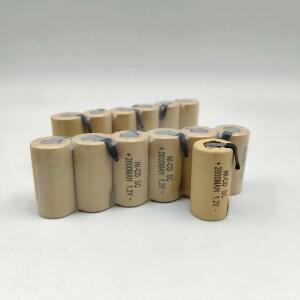 SC 배터리 2-20pcs 스크루 드라이버 전기 드릴 1.2V 2200mA h/2800mAh SubC Ni-Cd 충전식